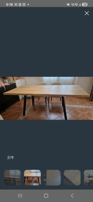 Mesa comedor extensible madera y metal