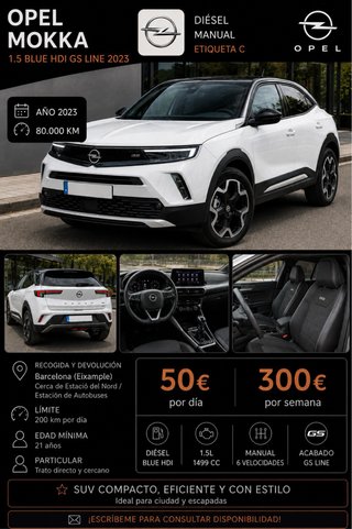 OPEL MOKKA GS LINE 1.5 BLUEHDi DIÉSEL – 2023