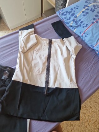 Completo donna beige e nero