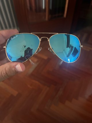 Gafas Ray-Ban Aviator Originales Doradas Azules