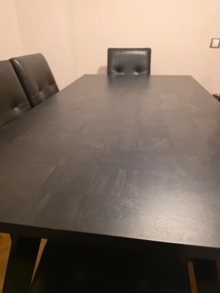 Mesa y 6 Sillas Comedor Negras