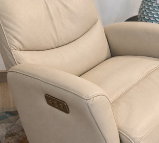 Butaca relax reclinable piel beige, 2 motores