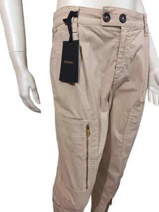 Pantaloni Cargo Pinko Beige con Zip