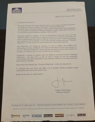 Libro Fórmulas Magistrales (Ed. Whitehall) + Carta