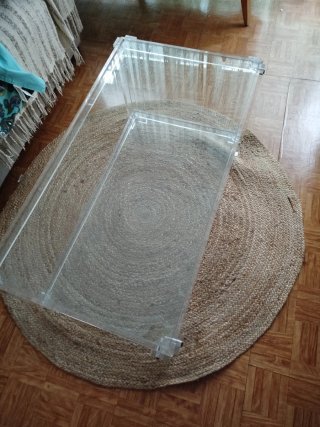 Mesa de centro metacrilato y cristal 90x50