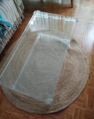 Mesa de centro metacrilato y cristal 90x50