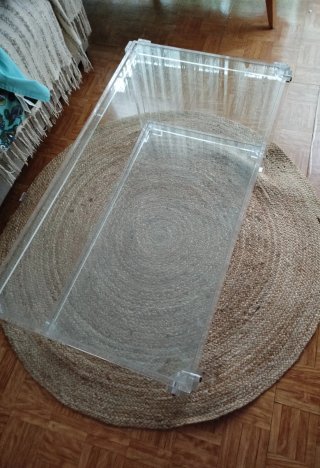 Mesa de centro metacrilato y cristal 90x50
