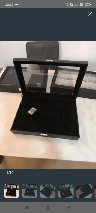 Scatola porta orologi nera e oro