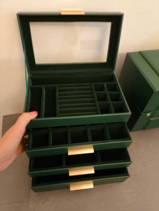 Scatola porta orologi nera e oro
