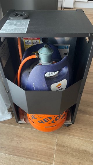 Estufa de gas llama azul
