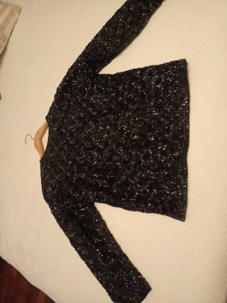 Chaqueta lentejuelas negra de boutique