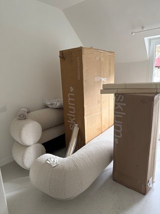 Cama 160cm Beige Tela Nueva