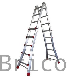Escalera Telescópica Aluminio 4+4 Pestaña