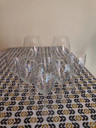 Set de 7 copas de cristal