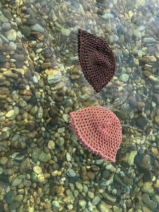Cappello Crochet Mesh Rosa Antico / Beanie a Rete
