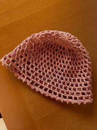 Cappello Crochet Mesh Rosa Antico / Beanie a Rete