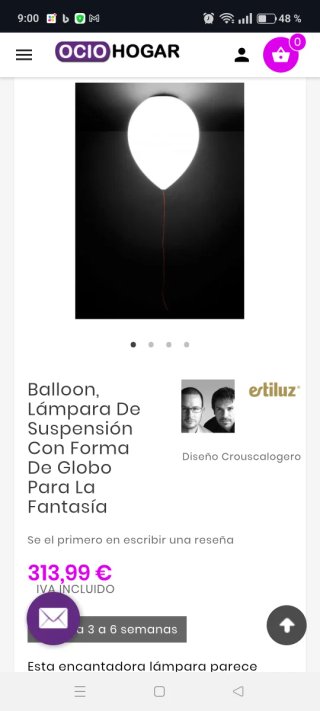 Lámpara globo diseño moderno