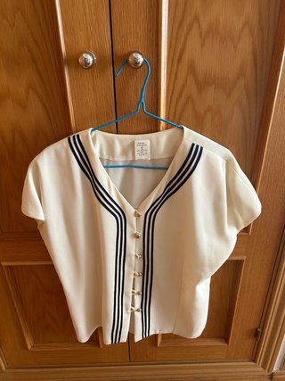 Blusa blanca vestir talla 42