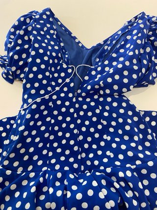 239 Vestido Flamenca Lunares Azul Talla Única