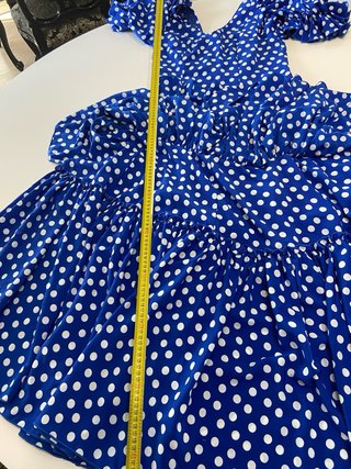 239 Vestido Flamenca Lunares Azul Talla Única