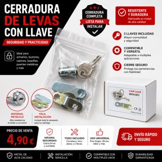 Cerradura de leva con 2 llaves
