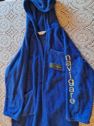 Accappatoio bambino blu con cappuccio