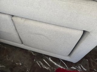 Sofá modular tela beige, Cama de 1.40