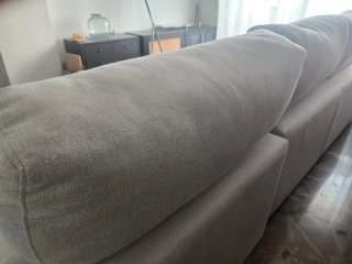 Sofá modular tela beige, Cama de 1.40