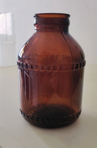 Lote 4 Botellas Leche Vidrio Ámbar Antiguas