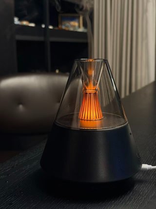 Humidificador Difusor Luz Llama Negro