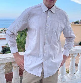 Camisa manga larga blanca hombre
