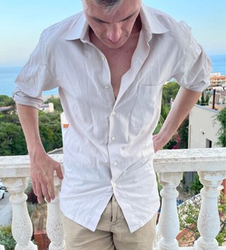 Camisa manga larga blanca hombre