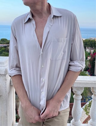 Camisa manga larga blanca hombre