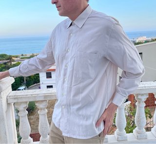 Camisa manga larga blanca hombre