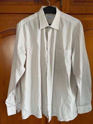 Camisa manga larga blanca hombre