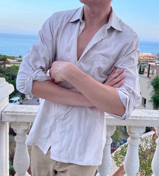 Camisa manga larga blanca hombre