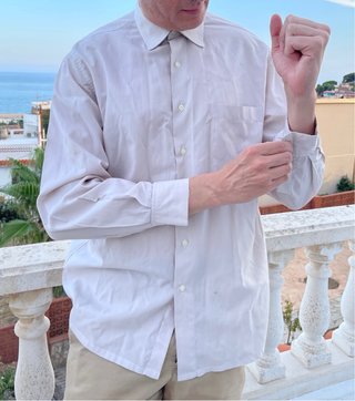 Camisa manga larga blanca hombre