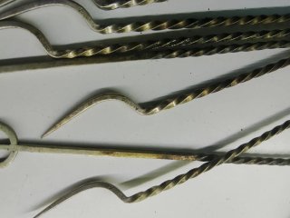 Palillero antiguo con 10 pinchos alpaca