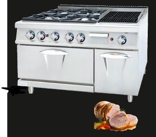 Cocina Industrial 4 Fuegos + Horno + Barbacoa
