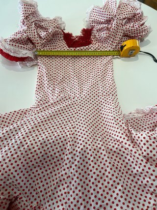 240 traje de flamenca rojo y blanco lunares