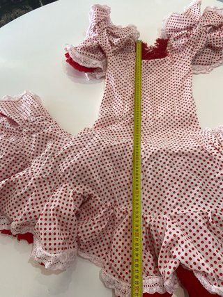 240 traje de flamenca rojo y blanco lunares