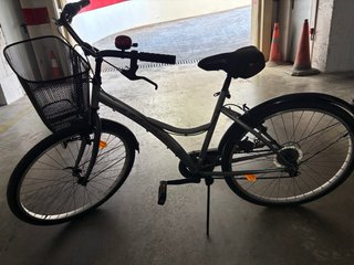 Bicicleta Paseo Gris con Cesta