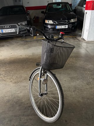 Bicicleta Paseo Gris con Cesta