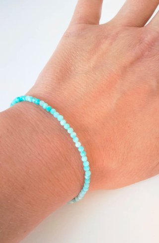 Bracciale in Amazzonite sfaccettata naturale
