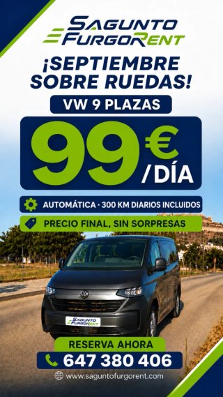 Alquiler de furgoneta 9 plazas automática