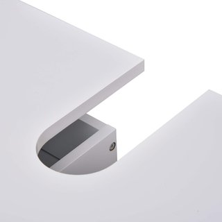 Mueble Bajo Lavabo y Cubierta de Columna para el Baño, en Madera Blanca con 2 Cajones y Corte en U, 67 x 36 x 52Cm