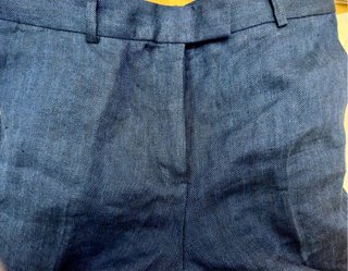 Pantalón Zara Lino Azul Marino