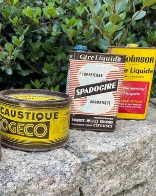 Set de 3 latas vintage decoración retro industrial