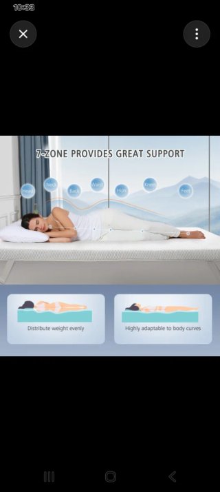 Topper Bedsure viscoelástico 140 x 190 cm – 7 cm