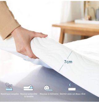 Topper Bedsure viscoelástico 140 x 190 cm – 7 cm